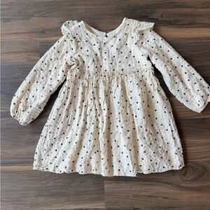 Mabel & Honey Cream with hearts long sleeve dress sz 6